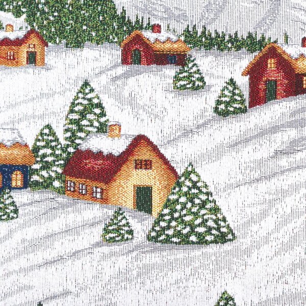 Povlak MOTIV horské chaty bíločervená 45 x 45 cm