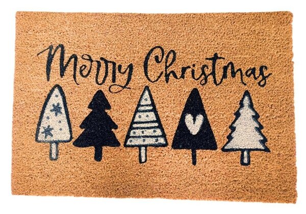 Home Elements Kokosová rohožka Merry Christmas Stromky, 40 x 60 cm