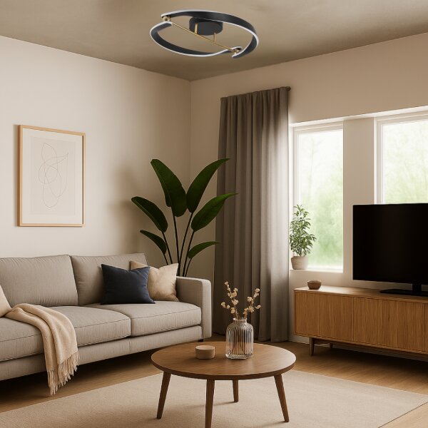 RABALUX 71149 Adalind stropní svítidlo D600mm LED 40W/4800/2200lm 3000K černá, zlatá, bílá