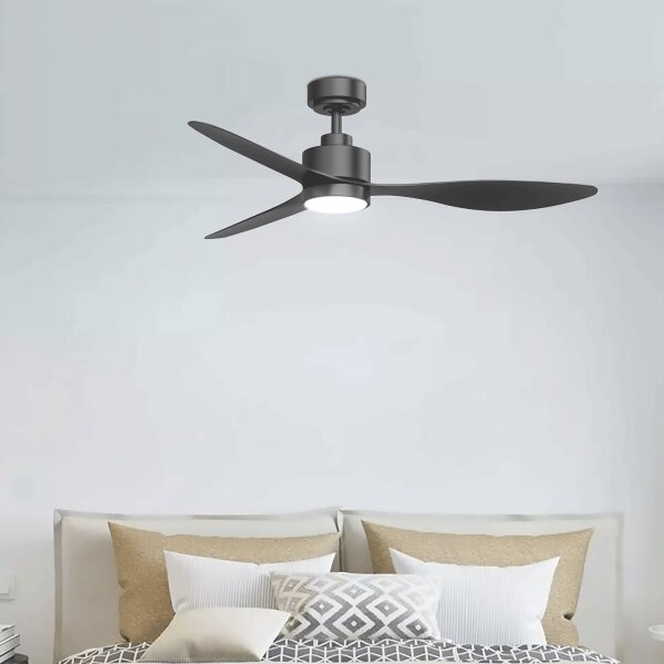 ZEVENTI - LED Stmívat stropní ventilátor LED/20W/230V 2700-6500K 132cm černá+DO