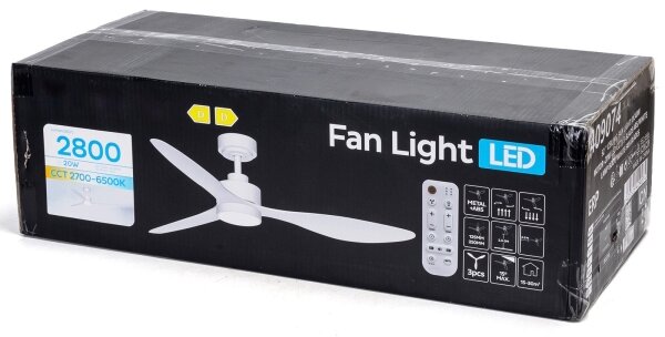 ZEVENTI - LED Stmívat stropní ventilátor LED/20W/230V 2700-6500K 132cm bílá+DO