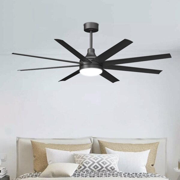 ZEVENTI - LED Stmívat stropní ventilátor LED/24W/230V 2700-6500K 165cm černá+DO