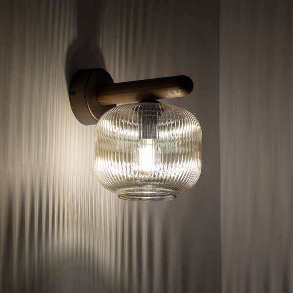 Nástěnná lampa SALVIA 1xE14/10W/230V hnědá/kouřová hnědá
