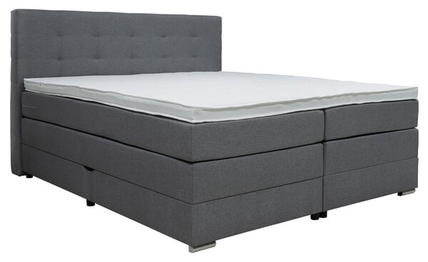 POSTEL BOXSPRING, 180/200 cm, šedá Moderano - Postele s úložným prostorem