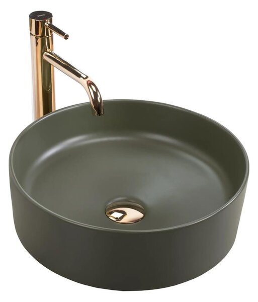 REA-U4567 - Umyvadlo na desku SAMI pr. 37 cm keramika/matná zelená