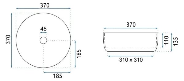 REA-U4567 - Umyvadlo na desku SAMI pr. 37 cm keramika/matná zelená
