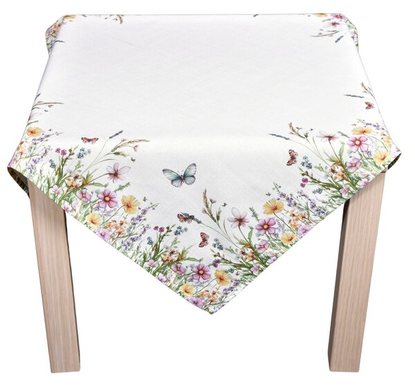 Tegatex Polyesterový ubrus- rozkvetlá louka s motýly Velikost: 85*85 cm