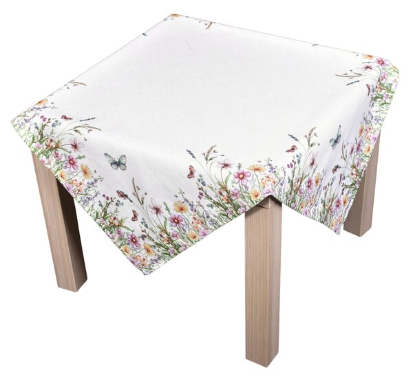 Tegatex Polyesterový ubrus- rozkvetlá louka s motýly Velikost: 85*85 cm