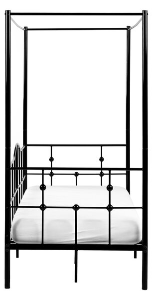 Postel s baldachýnem Kov ARTONNE 90 x 200 cm Černá