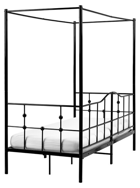 Postel s baldachýnem Kov ARTONNE 90 x 200 cm Černá