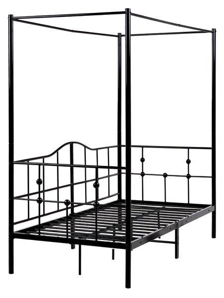 Postel s baldachýnem Kov ARTONNE 90 x 200 cm Černá