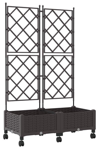 Zahradní truhlík s treláží a koly 2 ks Hnědá 80 x 40 x 131,5 cm