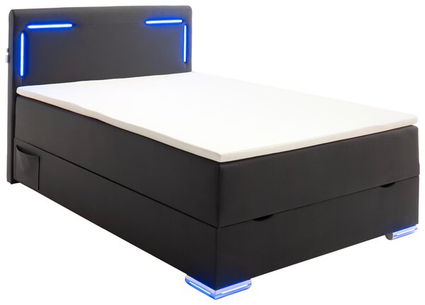 POSTEL BOXSPRING, 120/200 cm, černá Xora - Jednolůžkové postele, Online Only