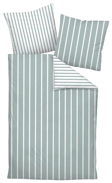 POVLEČENÍ, makosatén, bílá, šalvějově zelená, 140/200 cm Janine - Povlečení