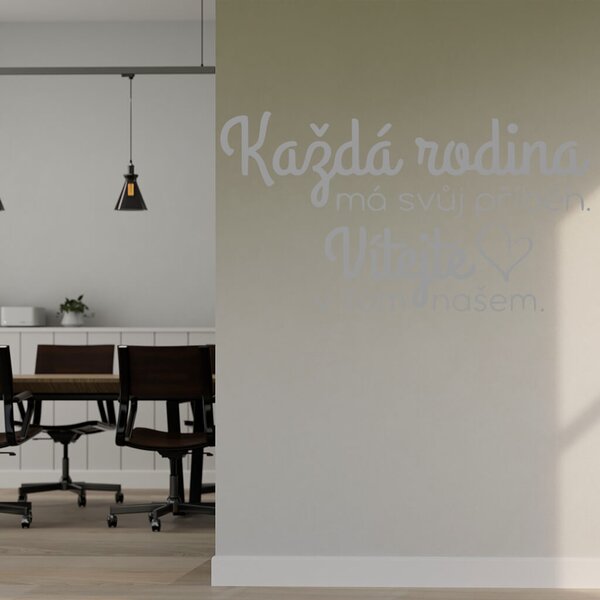 Živá Zeď Samolepka Každá rodina má svůj příběh Barva: černá