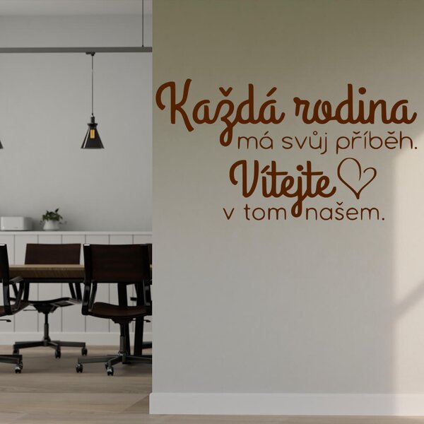 Živá Zeď Samolepka Každá rodina má svůj příběh Barva: černá