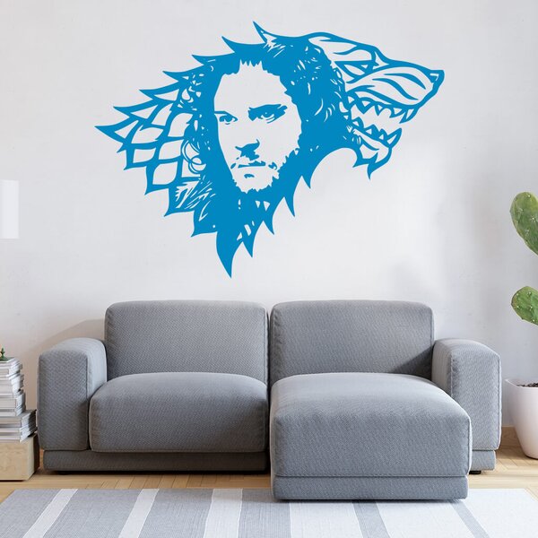 Živá Zeď Samolepka Jon Snow Hra o trůny Barva: černá