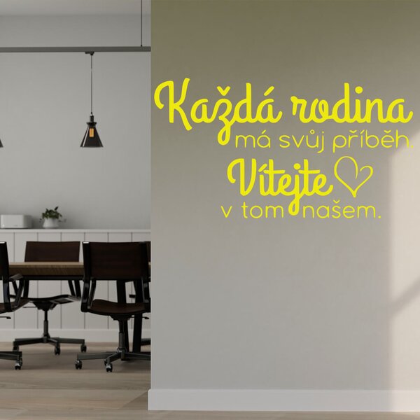Živá Zeď Samolepka Každá rodina má svůj příběh Barva: černá