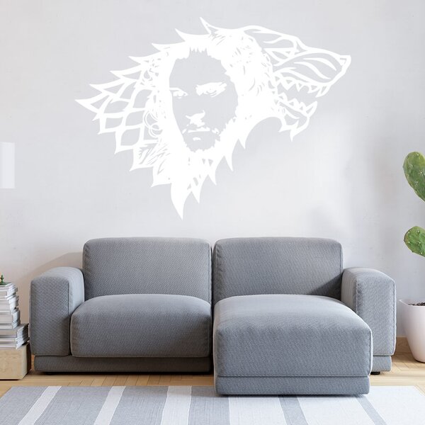 Živá Zeď Samolepka Jon Snow Hra o trůny Barva: černá
