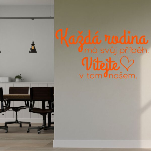 Živá Zeď Samolepka Každá rodina má svůj příběh Barva: černá