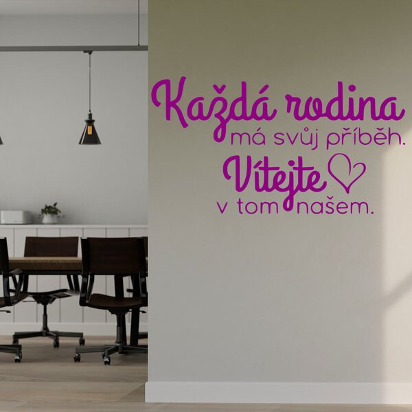 Živá Zeď Samolepka Každá rodina má svůj příběh Barva: černá
