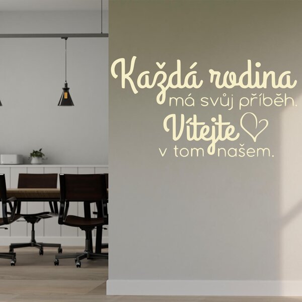 Živá Zeď Samolepka Každá rodina má svůj příběh Barva: černá