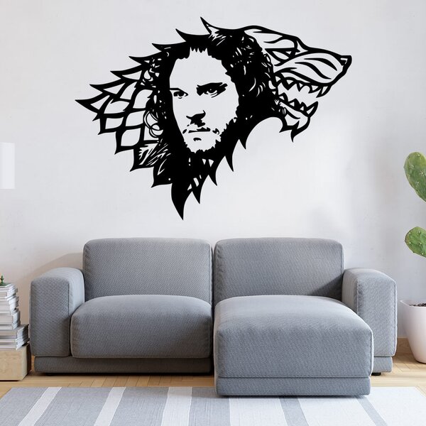Živá Zeď Samolepka Jon Snow Hra o trůny Barva: černá