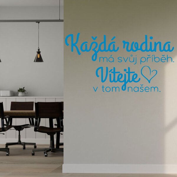 Živá Zeď Samolepka Každá rodina má svůj příběh Barva: černá