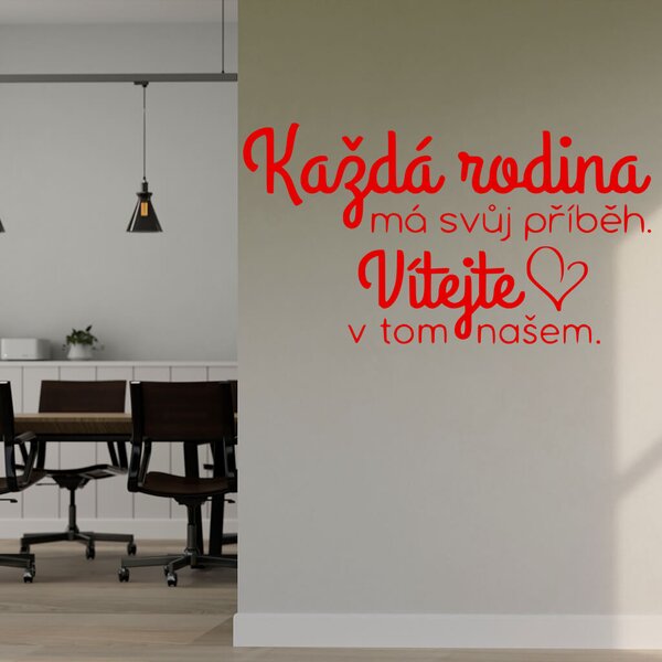 Živá Zeď Samolepka Každá rodina má svůj příběh Barva: černá