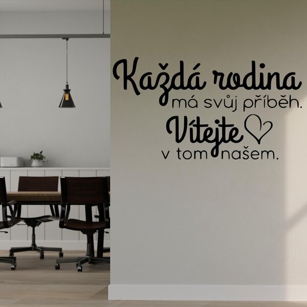 Živá Zeď Samolepka Každá rodina má svůj příběh Barva: černá