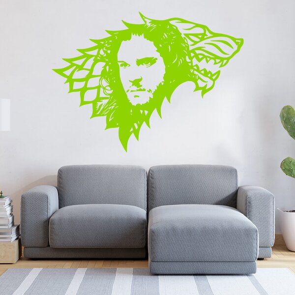 Živá Zeď Samolepka Jon Snow Hra o trůny Barva: černá