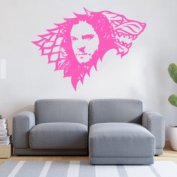 Živá Zeď Samolepka Jon Snow Hra o trůny Barva: černá