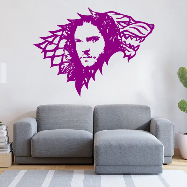 Živá Zeď Samolepka Jon Snow Hra o trůny Barva: černá