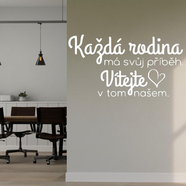 Živá Zeď Samolepka Každá rodina má svůj příběh Barva: černá