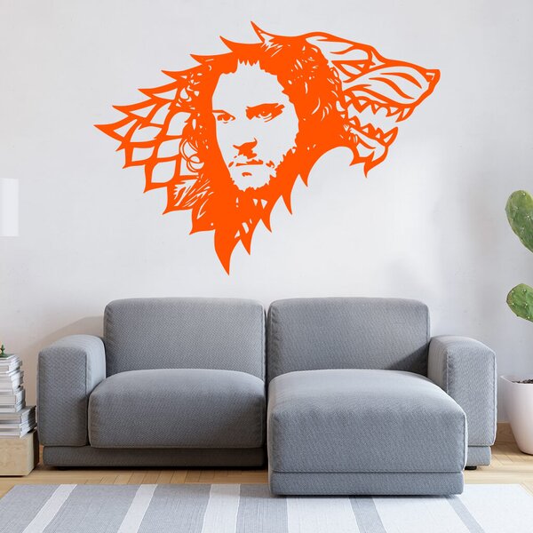 Živá Zeď Samolepka Jon Snow Hra o trůny Barva: černá