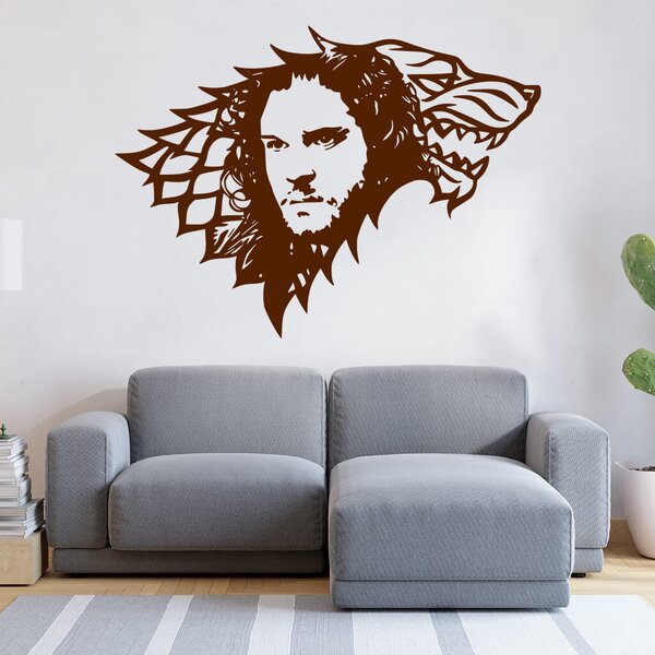 Živá Zeď Samolepka Jon Snow Hra o trůny Barva: černá