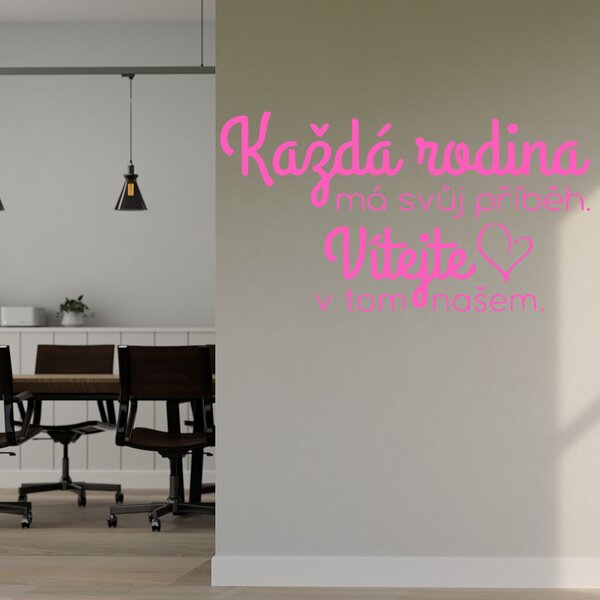 Živá Zeď Samolepka Každá rodina má svůj příběh Barva: černá