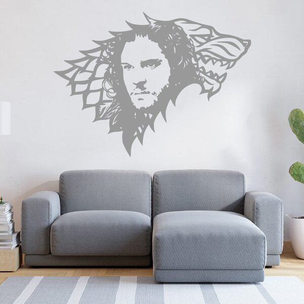 Živá Zeď Samolepka Jon Snow Hra o trůny Barva: černá
