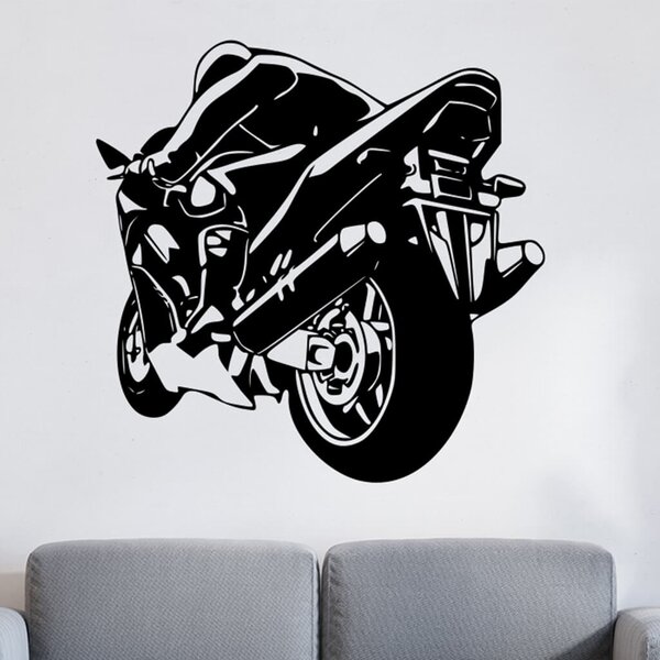 Živá Zeď Samolepka Sportovní motorka Barva: černá