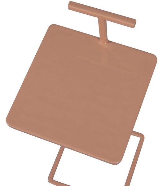 -25 % Dny MOMENTI– WOOOD Růžový kovový odkládací stolek Toste 22 x 22 cm