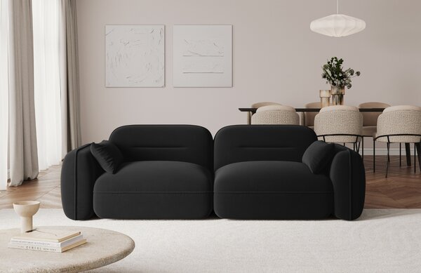 -25 % Dny MOMENTI– Cosmopolitan Design Černá sametová trojmístná pohovka Sydney 230 cm