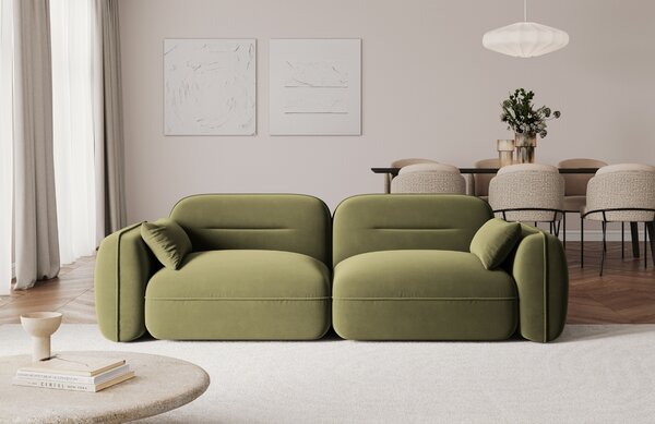 -25 % Dny MOMENTI– Cosmopolitan Design Zelená sametová trojmístná pohovka Sydney 230 cm