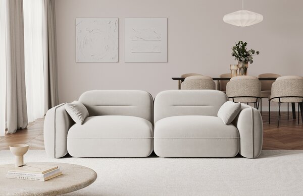 -25 % Dny MOMENTI– Cosmopolitan Design Světle béžová sametová trojmístná pohovka Sydney 230 cm