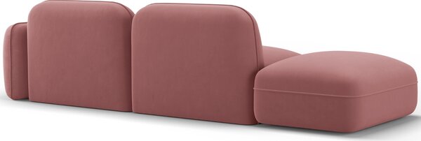 -25 % Dny MOMENTI– Cosmopolitan Design Růžová sametová trojmístná pohovka Sydney 295 cm, levá