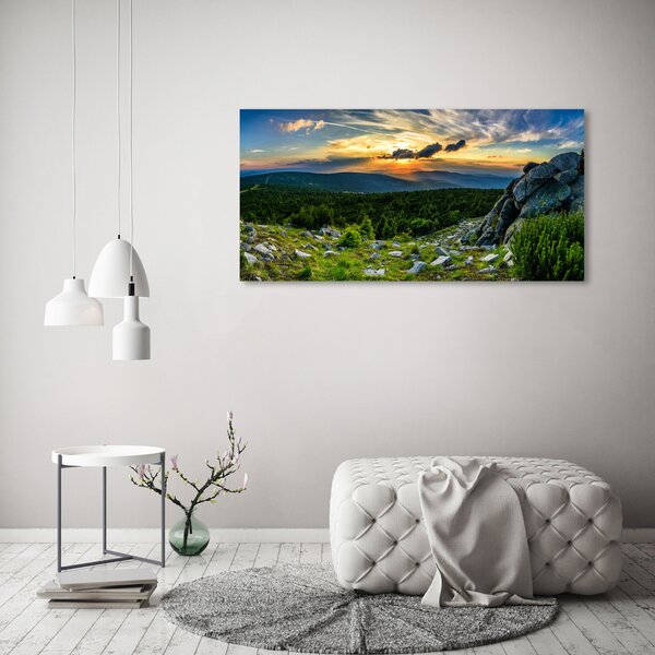 Foto obraz skleněný horizontální Horské panorama osh-118999415