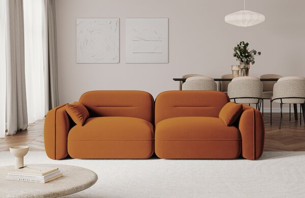 -25 % Dny MOMENTI– Cosmopolitan Design Terakotově oranžová sametová trojmístná pohovka Sydney 230 cm