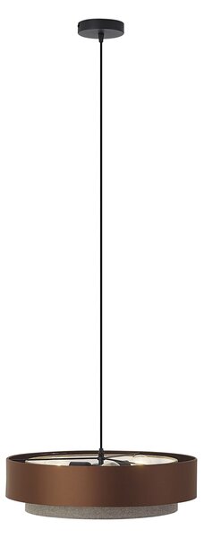 Moderní závěsné svítidlo tmavě bronzové s taupe 50 cm 3-světelné – Drum Duo