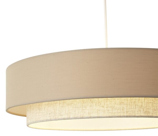Moderní závěsné svítidlo béžové s přírodním 50cm 3-světla - Drum Duo