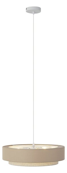 Moderní závěsné svítidlo béžové s přírodním 50cm 3-světla - Drum Duo