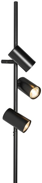 Nástěnná lampa černá s nožním spínačem 3-světlo - Jeana Luxe